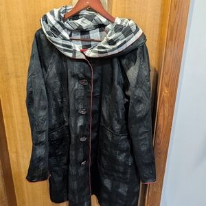 Ubu Reversible Elegant Checkered Or Black Women's Jacket